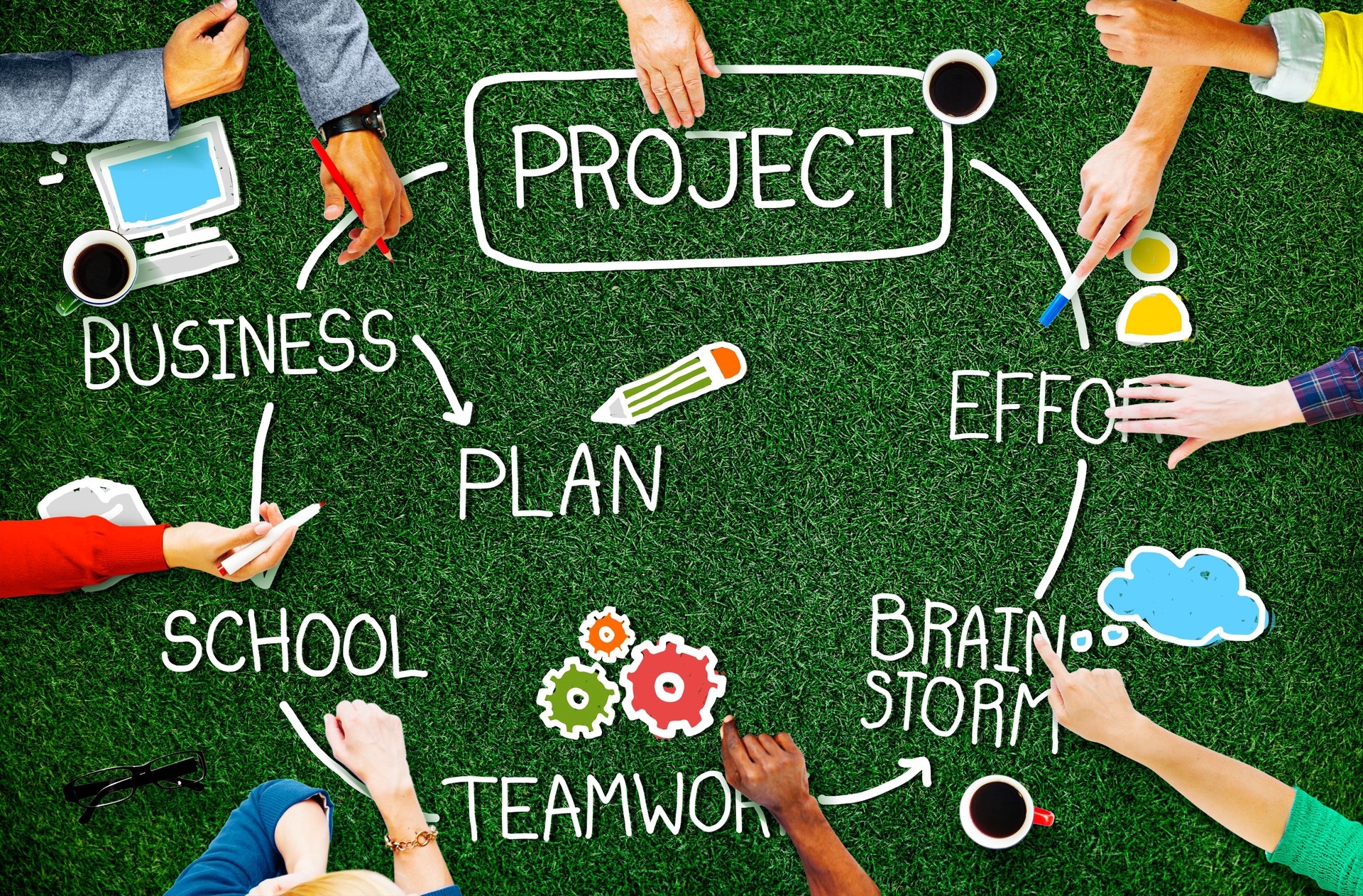 Projet brainstorming Plan Effort Mission Concept de travail d'équipe